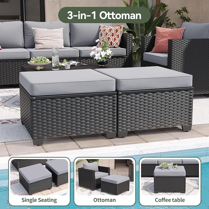 Aoxun 8 Piece Outdoor Patio Furniture Set 7 Seats, Outdoor Sectional - Image 7