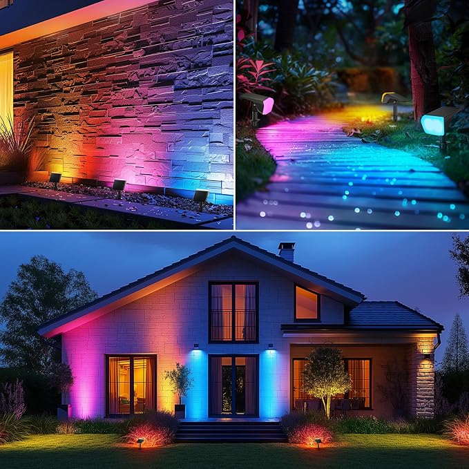 Consciot Solar Spot Lights Outdoor, 30 LEDs Waterproof Color Changing Solar - Image 9