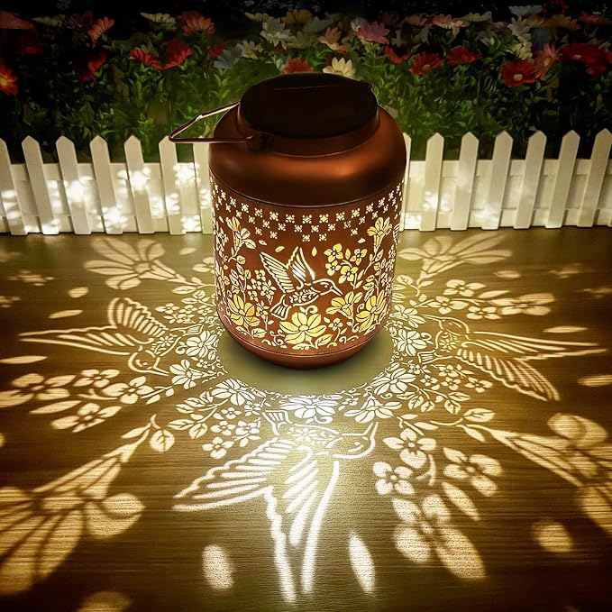 Solar Lanterns Outdoor Waterproof, Hummingbird Hanging Solar Lantern Garden by Artszoutic