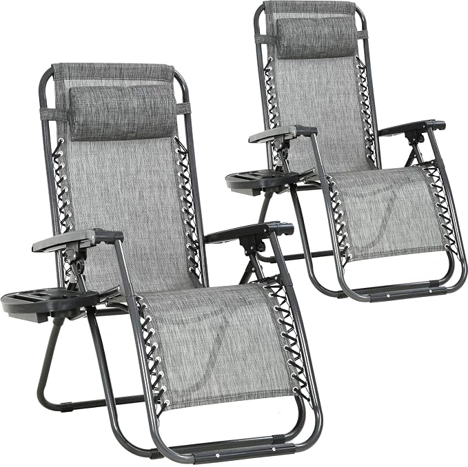 FDW Set of 2 Lawn Outdoor Deck Camping Folding Patio Beach Anti Recliner Pool by FDW