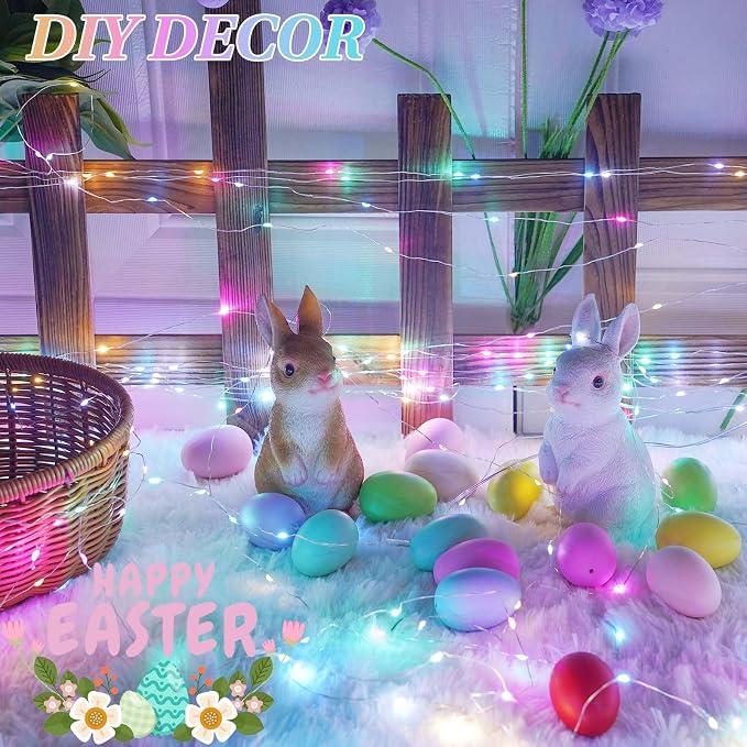 66Ft 200 LED Easter Pastel Fairy Lights Plug in, Pastel String Lights 8 Modes - Image 3