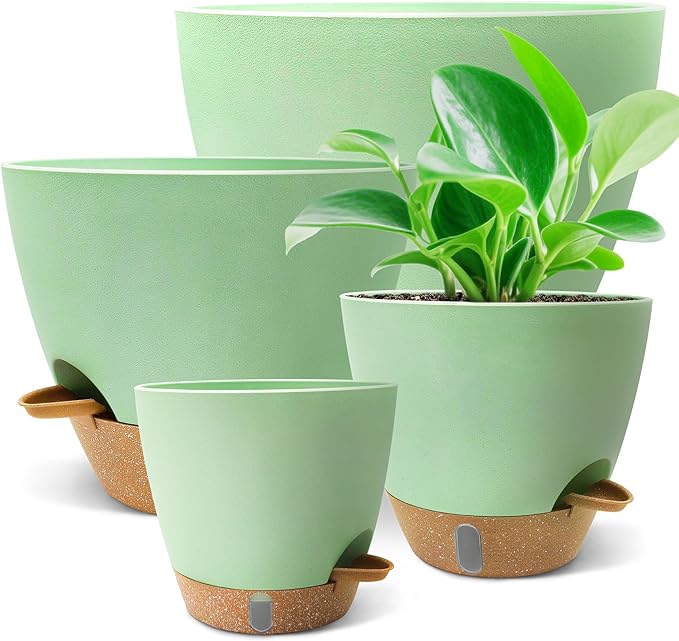 12/10/9/8 inch Self Watering Pots by SORANGEUN
