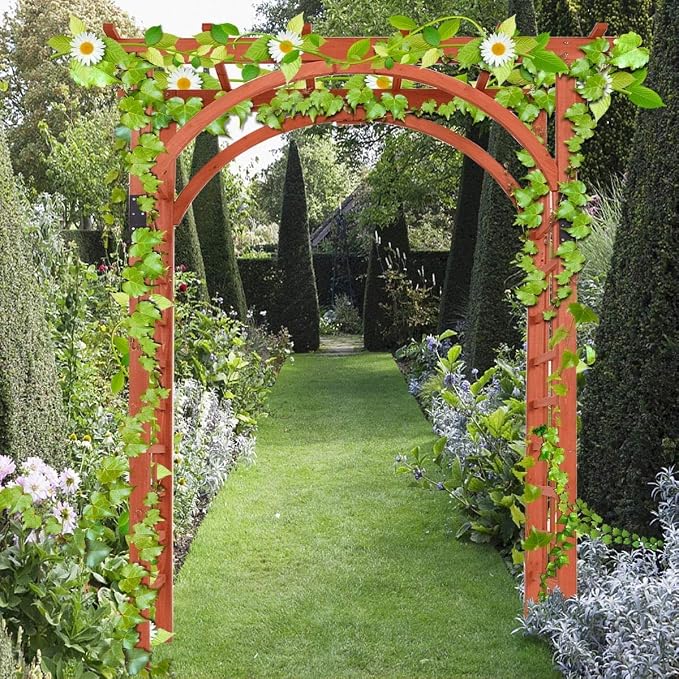 Premium Outdoor Wooden Cedar Arbor Arch Pergola Trellis Wood Garden Yard Lattice - Image 3