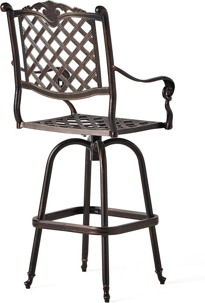 Christopher Knight Home Avon Outdoor Cast Aluminum Bar Stools, 2-Pcs Set - Image 6