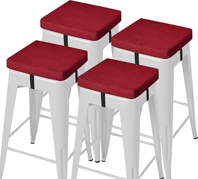 AddGrace Anti-Slip Bar Stool Cushions Square Bar Stool Seat Cushions by AddGrace