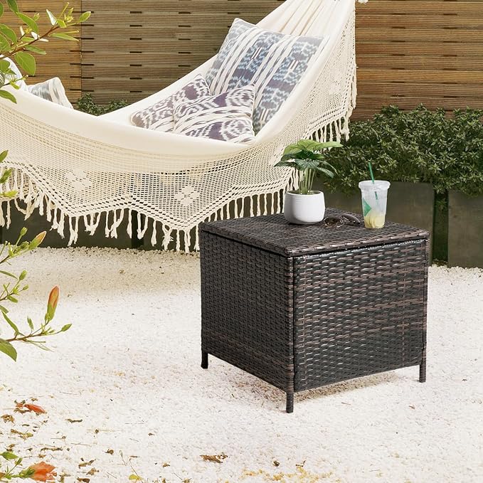 Outvita Outdoor Side Table, Rattan Coffee Table - Image 7
