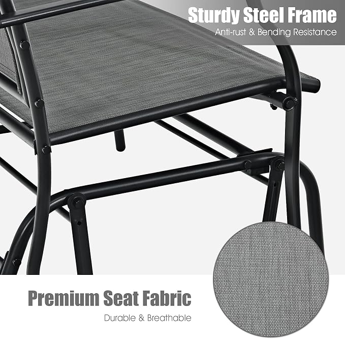 Giantex Patio Glider Benches for Outside, Swing Glider Chair - Image 6
