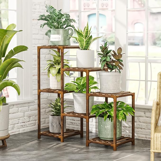 Plant Stand Indoor Outdoor Wood Plant Shelf - Image 2