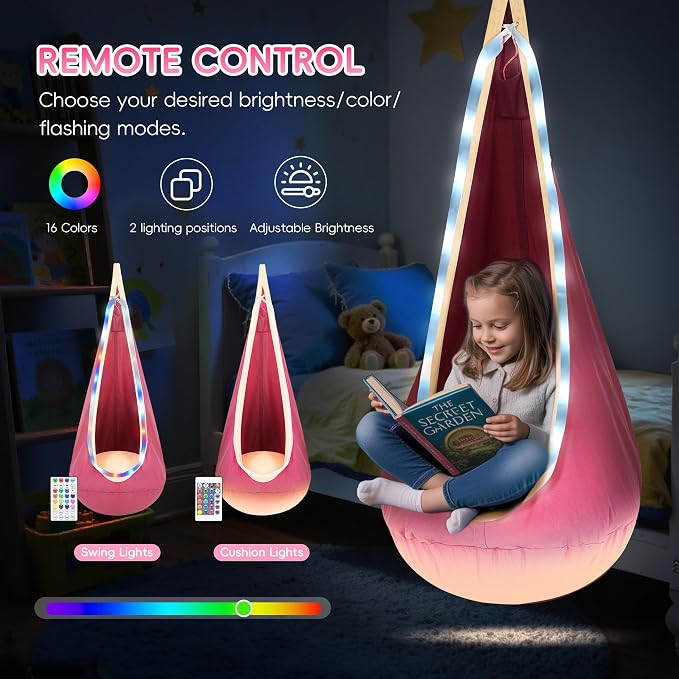 OUTREE Light Up Pod Swing Seat, Sensory Swing - Image 2