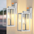 PARTPHONER Silver Dusk to Dawn Porch Lights Fixtures Wall Mount, Sensor by PARTPHONER