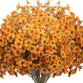 16 Bundles Artificial Fall Flowers UV Resistant Faux Greenery, All Weather by Grunyia