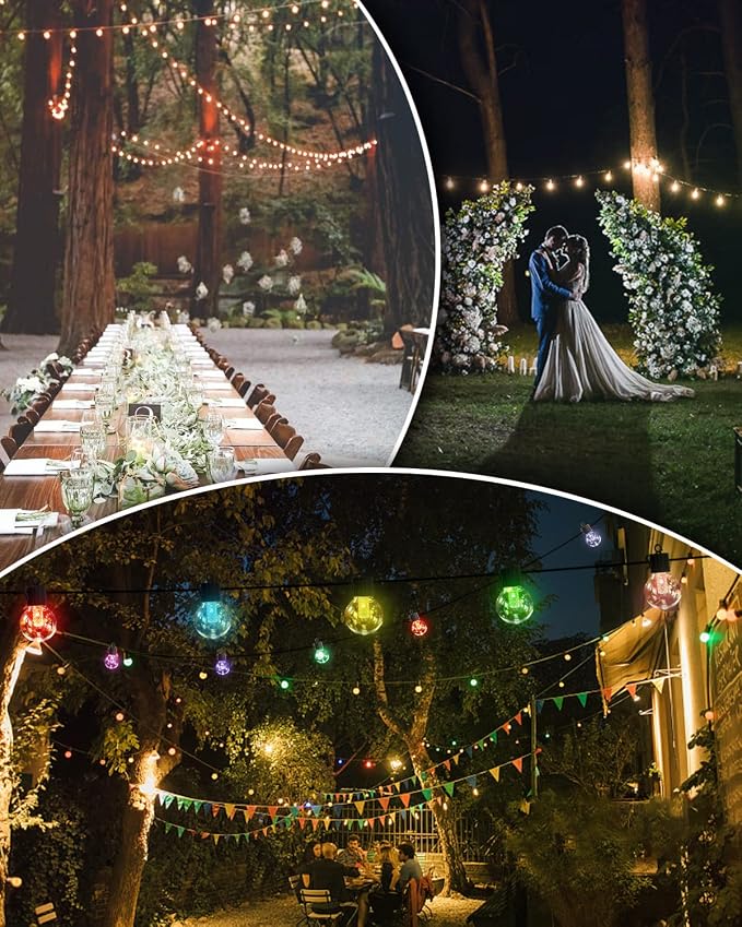 Solar String Lights Outdoor Waterproof, 50FT 25LEDs Warm White & Multicolor - Image 7