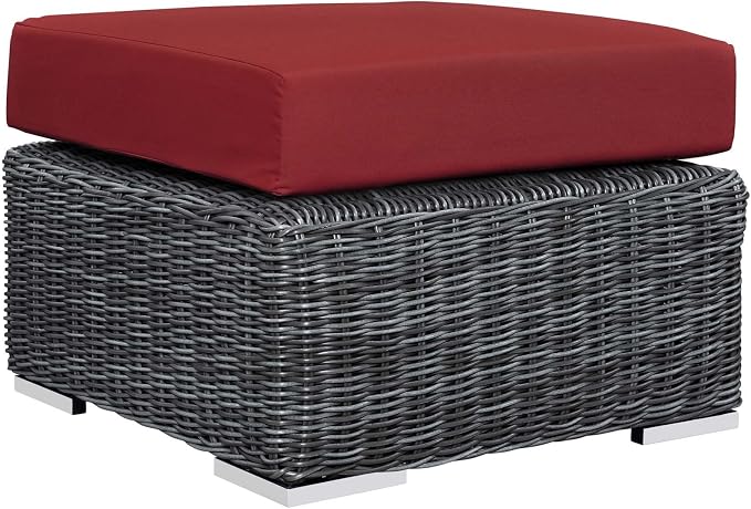 Modway EEI-1869-GRY-RED Ottoman, Canvas Red by Modway