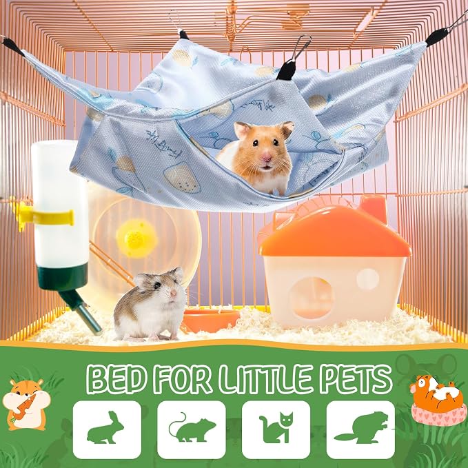Nuogo 4 Pcs Rat Hammock for Cage Small Animal Hanging Ferret Hammocks for Rat - Image 7