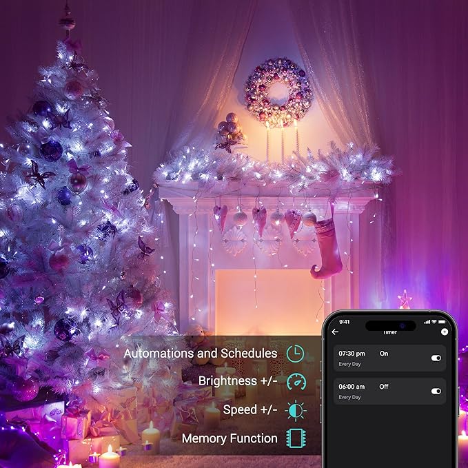 Brizled Smart String Lights, 196ft 600 LED Smart WiFi Color Changing Fairy - Image 5