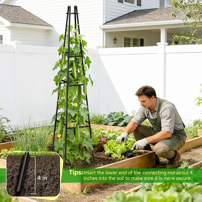 2 Pack Garden Obelisk Trellis for Climbing Plants Outdoor Indoor Pots, Plant - Image 8