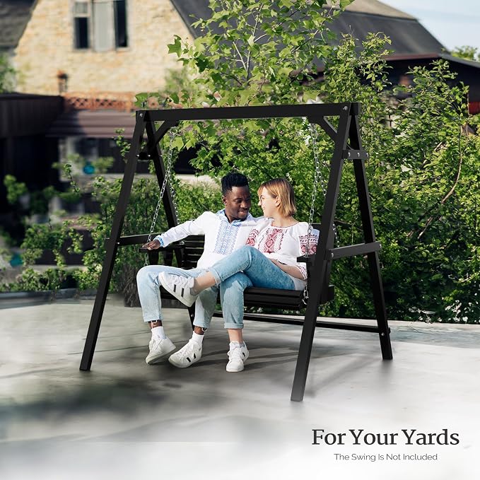VINGLI 4FT Porch Swing Frame, 660 LBS Capacity Wooden A-Frame Swing Stand - Image 6