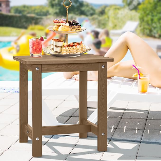 Y&M Outdoor Side Table, HIPS Adirondack Small Single Table, Waterproof Square - Image 2