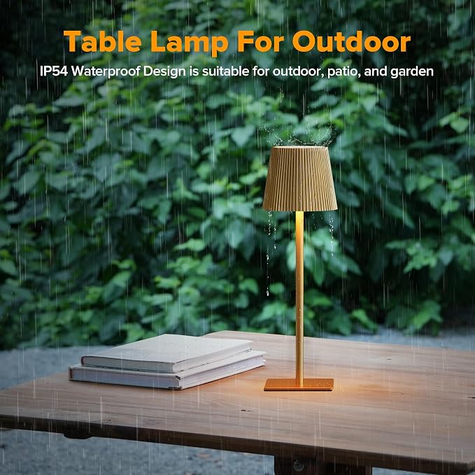 LUTEC 4 Pack Cordless Table Lamp, 6000mAh Rechargeable Battery Operated Desk - Image 5
