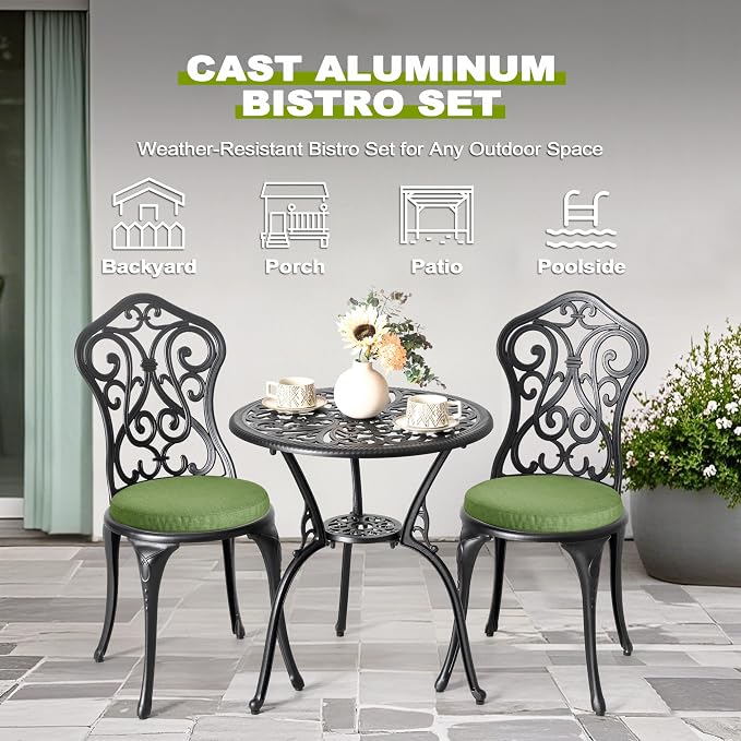 NUU GARDEN Patio 3-Piece Bistro Set - Image 7