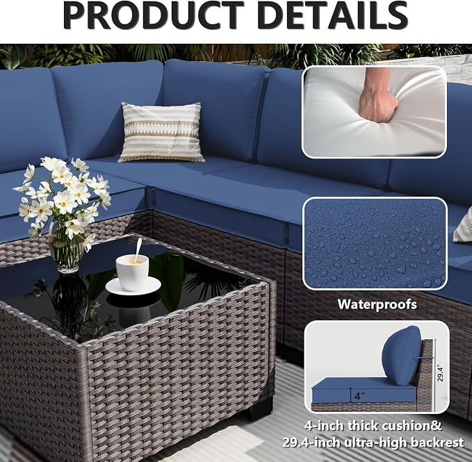 ALAULM 10 Pieces Patio Furniture Set - Image 4