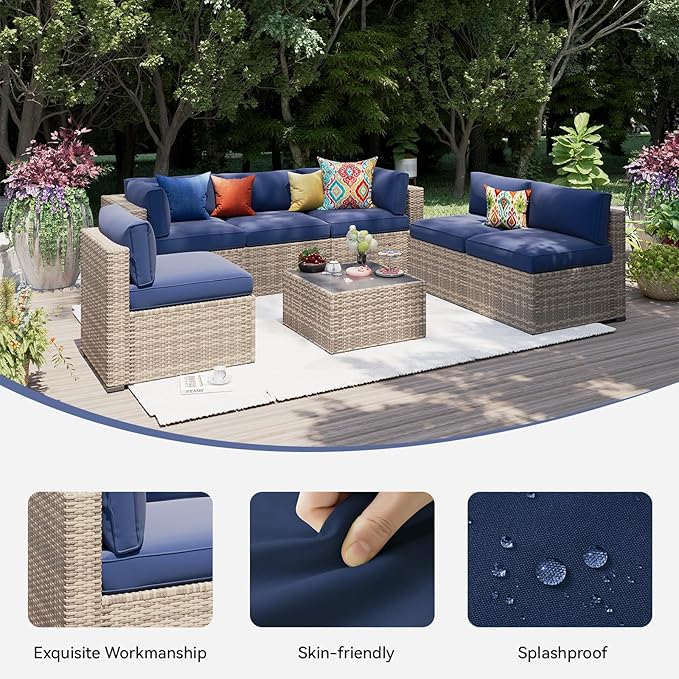Aoxun 14pcs Patio Cushion Covers Replacement, Waterproof Outdoor Furniture - Image 3