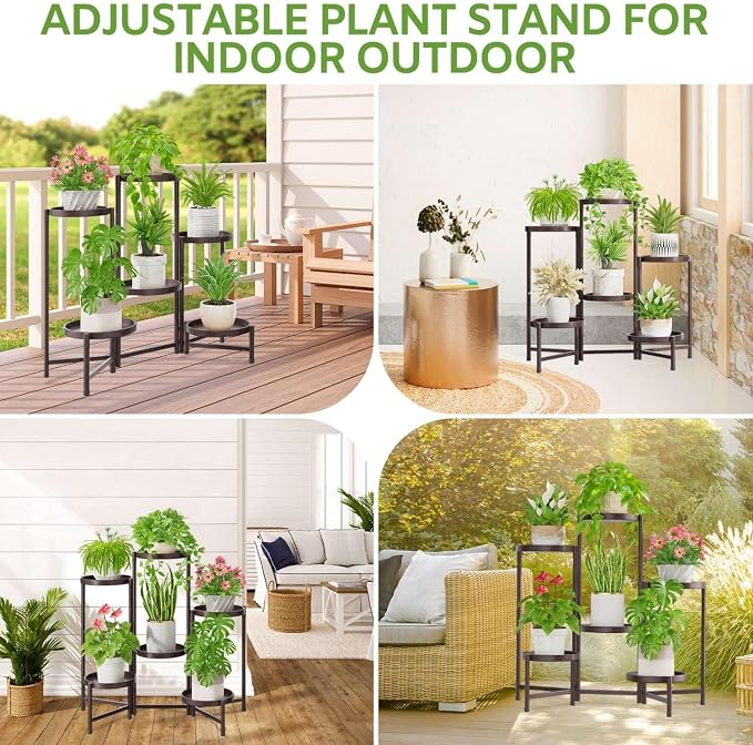 iDavosic.ly 6 Tier Large Plant Stand Indoor, 10 Inch Wide Tall Corner Metal - Image 2