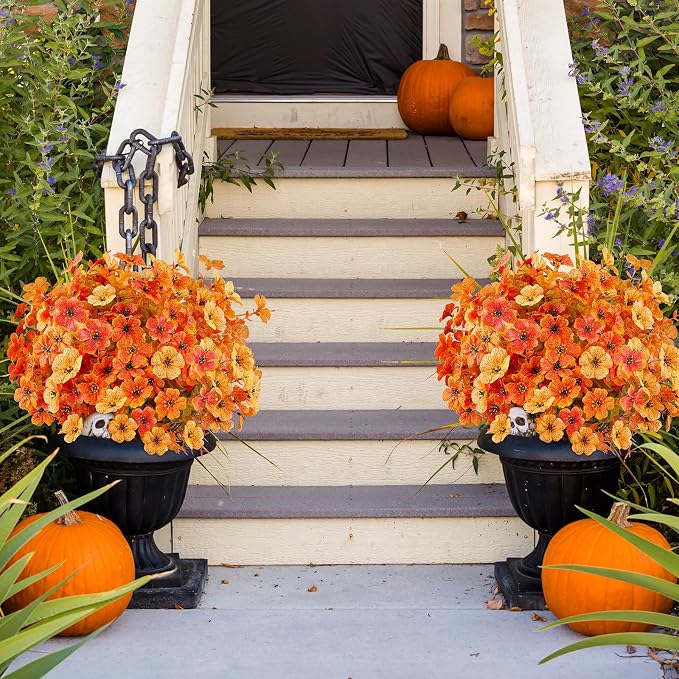 AGIRL 16 Bundles Artificial Fall Flowers Outdoor Indoor Decoration, No Fade - Image 5