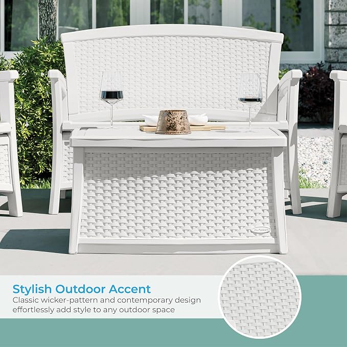 Suncast Outdoor Wicker Love Seat - Image 7