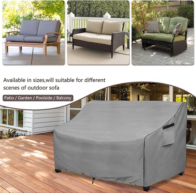 okcool Heavy Duty Patio Sofa Cover, 100% Waterproof 3-Seater Outdoor Sofa Cover - Image 4