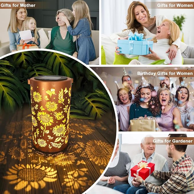 Sunflower Solar Lanterns Outdoor Waterproof Hanging Lights, Sunflower Gifts - Image 6