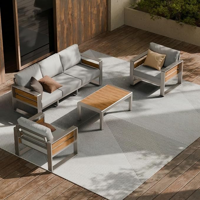 ZANDOR Aluminum Outdoor Patio Conversation Furniture Set, Seating Sofa by ZANDOR%7CCraftingYourOutdoorElegance