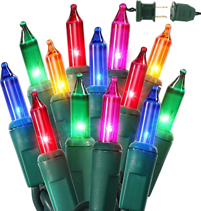 BrizLabs Multicolored Christmas Lights, 69.6ft 300 Count Connectable Christmas by BrizLabs