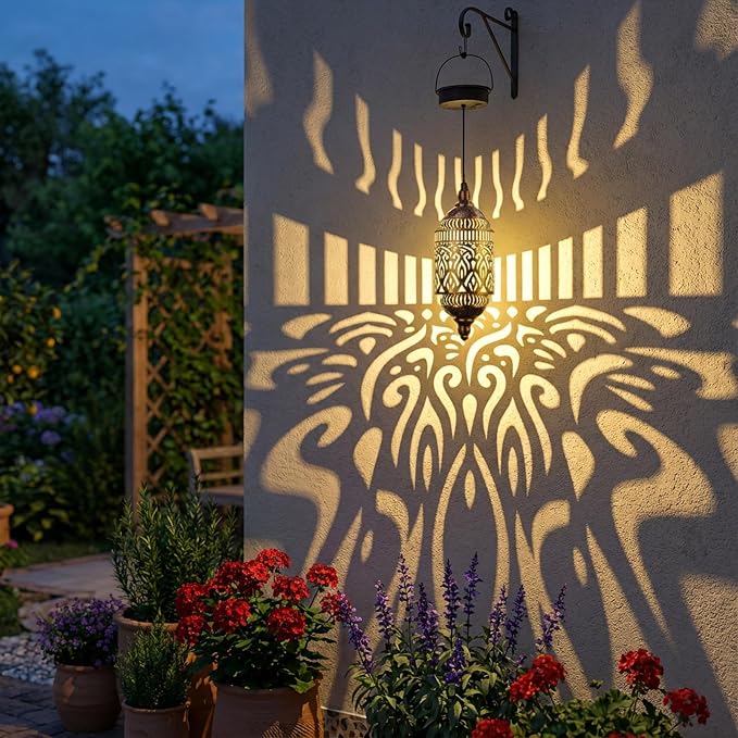 Twinkya 2Pack Hanging Solar Lights Outdoor Garden Decor, Waterproof Metal - Image 6