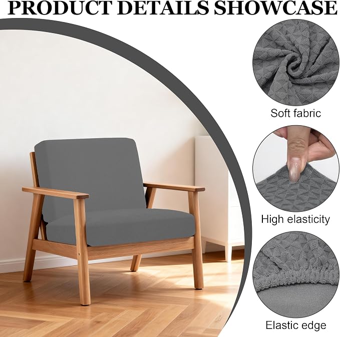 4Pcs Patio Stretch Cushion Covers, Outdoor Sofa Replacement Cover Slipcovers - Image 3