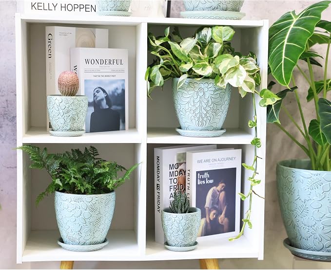 6 Inch Retro Ceramic Planter Set of 2 - Image 9