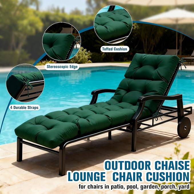 MTMR Chaise Lounge Cushion Outdoor, Non-Slip Chair Cushion - Image 6