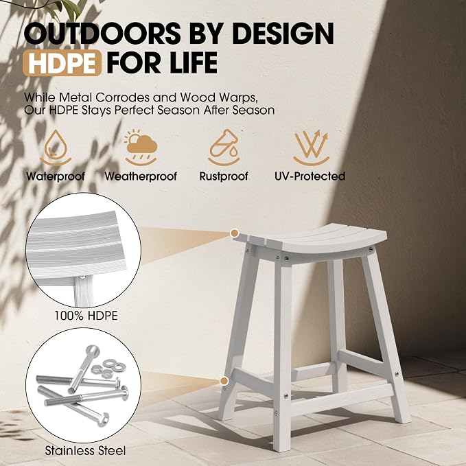Ciokea 4 Set 24" Outdoor Bar Stools - Image 5
