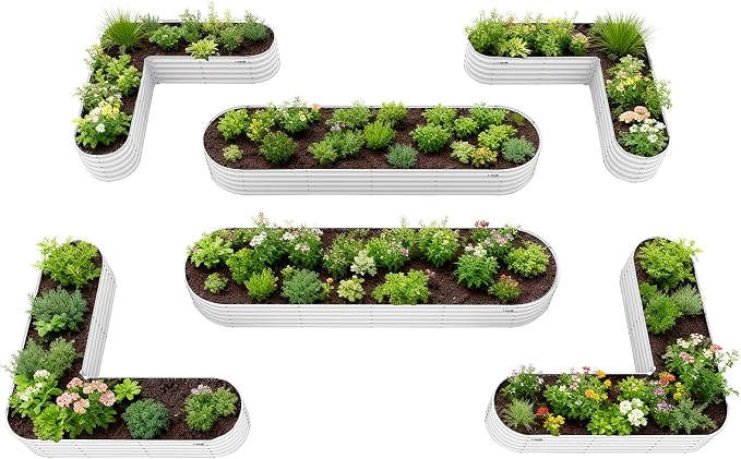 A ANLEOLIFE Set of 6, 18 Inch Tall Antique White Raised Garden Beds Kit by AAnleolife