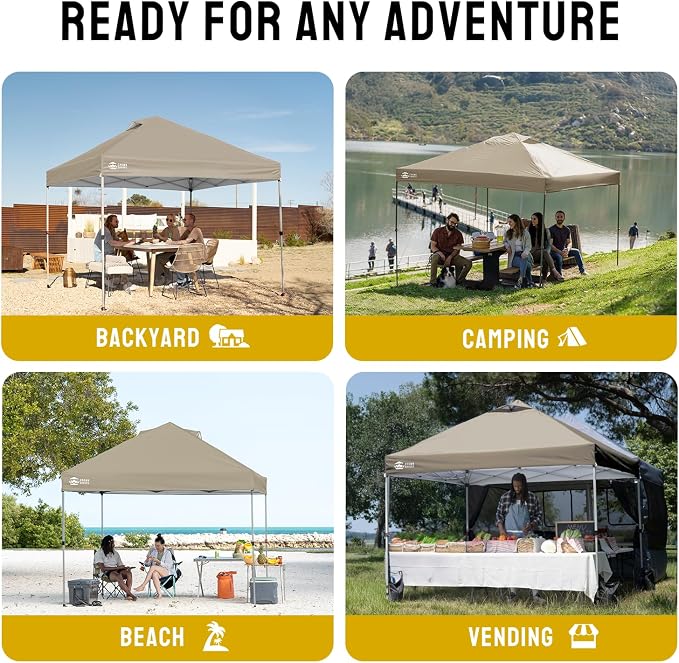 CROWN SHADES 10x10 Pop Up Canopy, Patented Center Lock One Push Tent Canopy - Image 5