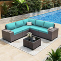 ALAULM 6 Pieces Patio Furniture Set, Oversized Seat/Armrest and High Back by ALAULM