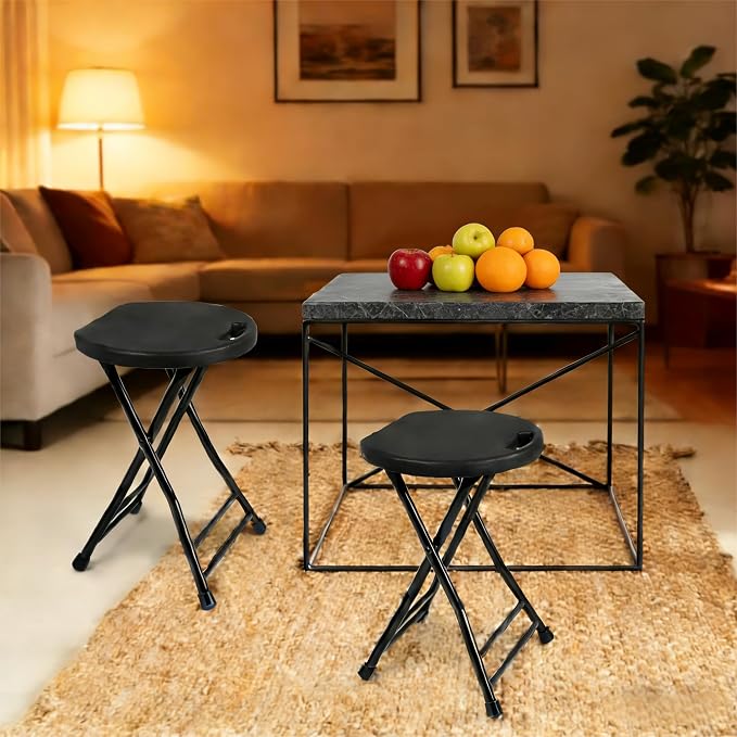 Folding Stool with Handle, Folding Chair, Folding Bar Stool with Non-Slip Feet - Image 4