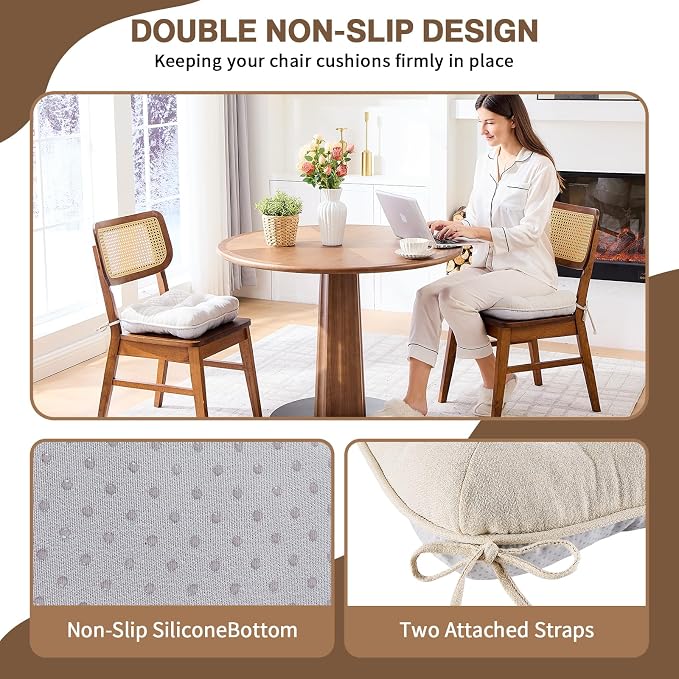 BETU Chair Cushions for Dining Chairs Set of 6, 3.5" Thick Kitchen Table Chair - Image 2