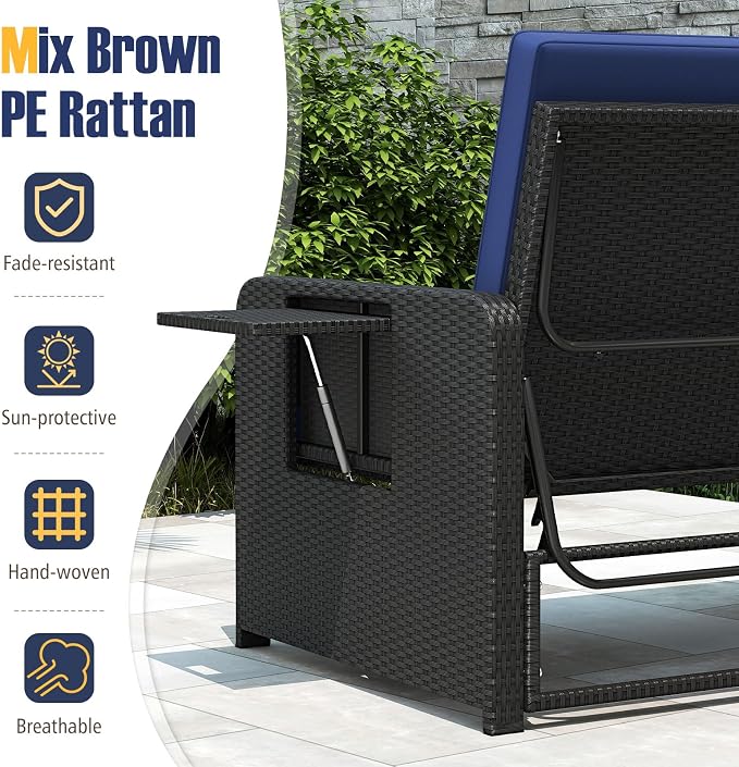 RELAX4LIFE Wicker Patio Outdoor Daybed - Image 9