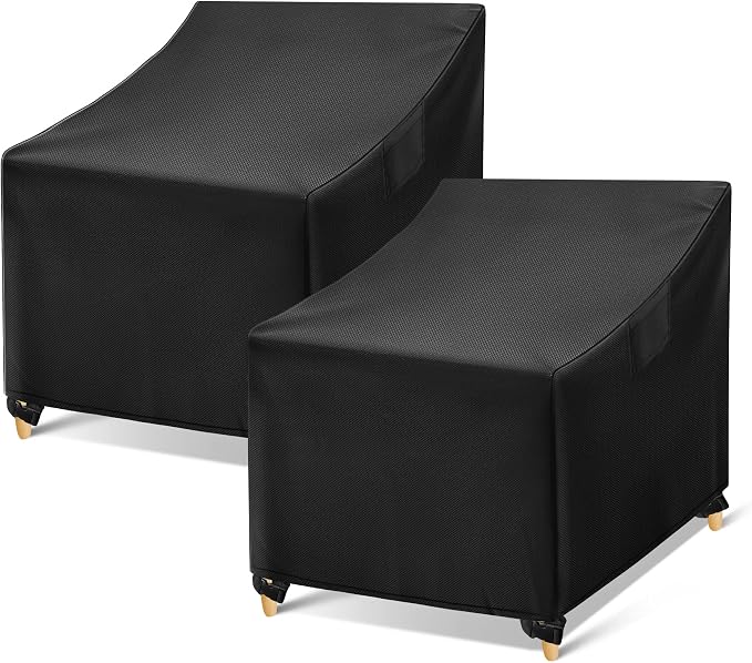 WLEAFJ Outdoor Adirondack Chair Covers Waterproof, Heavy Duty Patio Lounge Deep by WLEAFJ
