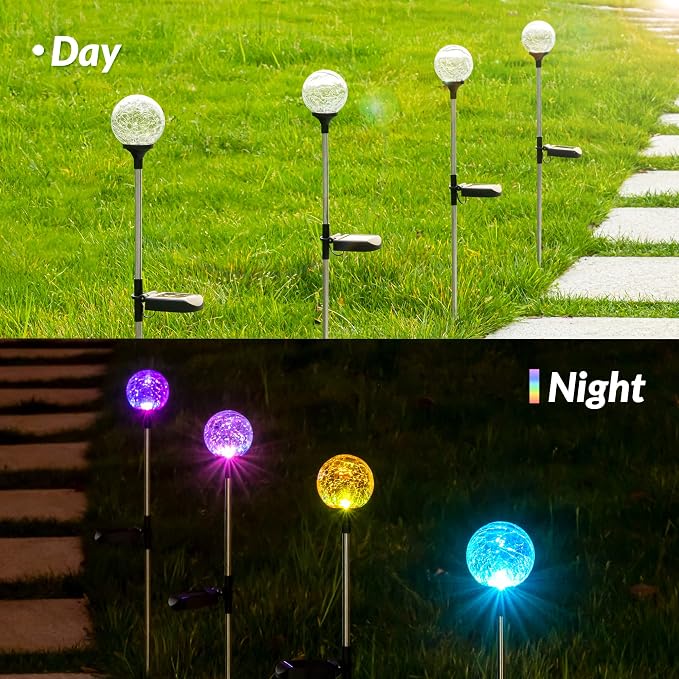SOLPEX Solar Garden Lights 6 Pack, Solar Lights Outdoor Decorative, Solar Globe - Image 3