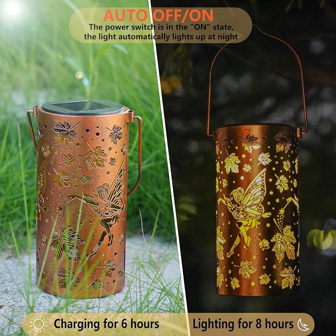 Fairy Solar Lanterns Outdoor Hanging Maple Leaf Decor Lantern, Waterproof - Image 5