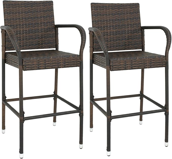 Nova Microdermabrasion Wicker Barstool Outdoor Patio Furniture Bar Stools All by NovaMicrodermabrasion