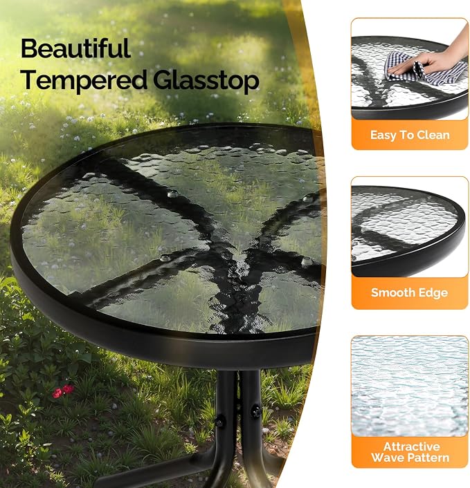 VINGLI Outdoor Side Table, Weatherproof Small Tables - Image 5