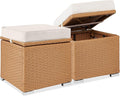 Best Choice Products Set of 2 Wicker Ottomans, Additional Seating, Side Table by BestChoiceProducts